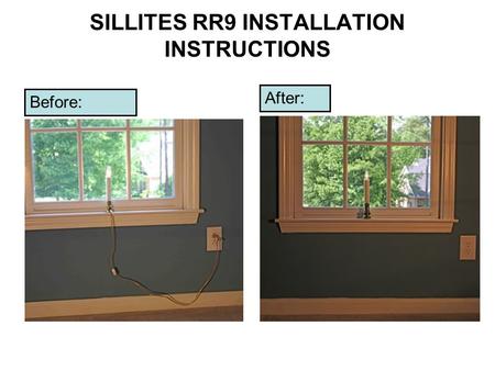 SILLITES RR9 INSTALLATION INSTRUCTIONS