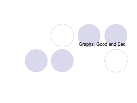 Graphs, Good and Bad.