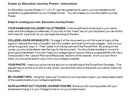 Create an Education Journey Poster