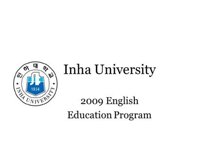 2009 English Education Program