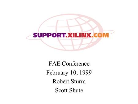 FAE Conference February 10, 1999 Robert Sturm Scott Shute.