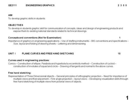 GE ENGINEERING GRAPHICS