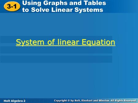 System of linear Equation