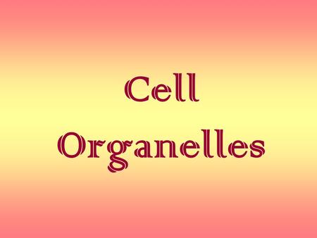 Cell Organelles.