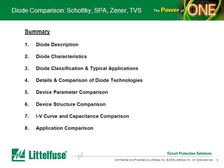 Diode Comparison: Schottky, SPA, Zener, TVS