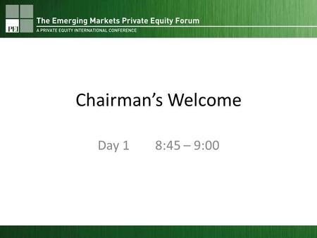 Chairmans Welcome Day 1 8:45 – 9:00. Press the number button that corresponds with your selected answer (there is no enter key required) You can see your.