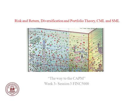 Risk and Return, Diversification and Portfolio Theory, CML and SML The way to the CAPM Week 3- Session 3 FINC5000.