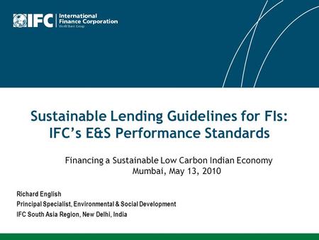 Financing a Sustainable Low Carbon Indian Economy