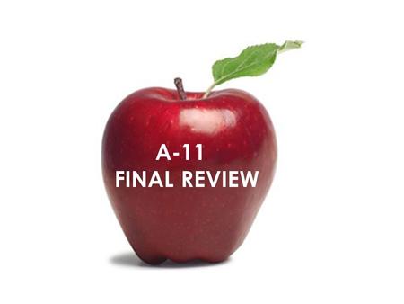 A-11 FINAL REVIEW.