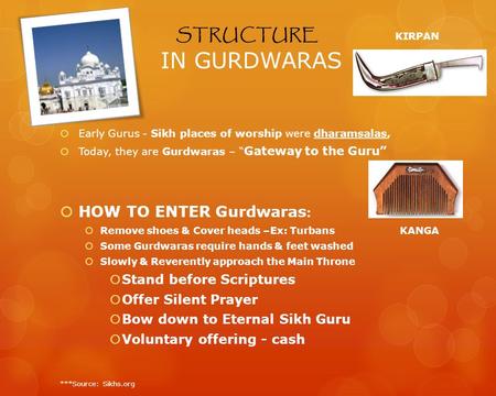 STRUCTURE KIRPAN IN GURDWARAS