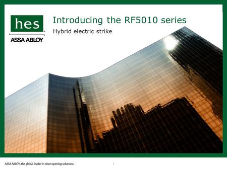 1 Introducing the RF5010 series Hybrid electric strike.