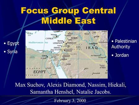 Focus Group Central Middle East