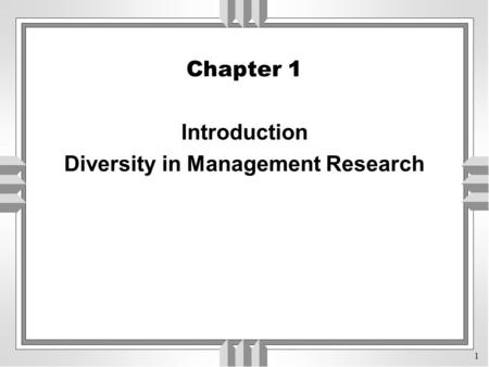 Diversity in Management Research