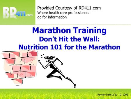 Marathon Training Don’t Hit the Wall: Nutrition 101 for the Marathon