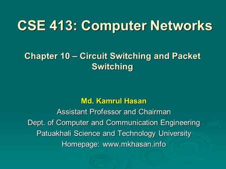 CSE 413: Computer Networks