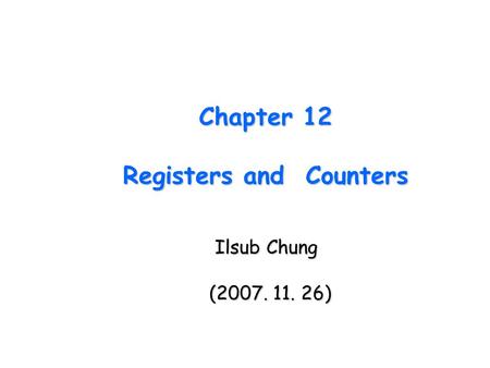 Registers and Counters