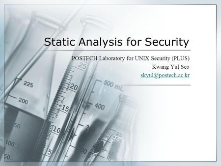 Static Analysis for Security