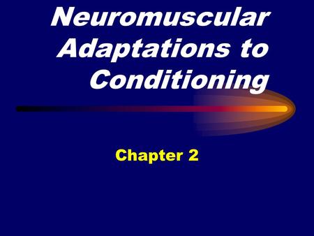 Neuromuscular Adaptations to Conditioning