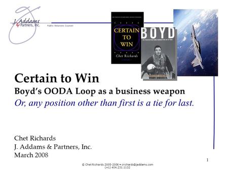 Certain to Win Boyd’s OODA Loop as a business weapon