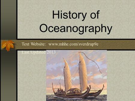 History of Oceanography