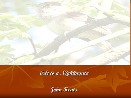 Ode to a Nightingale John Keats