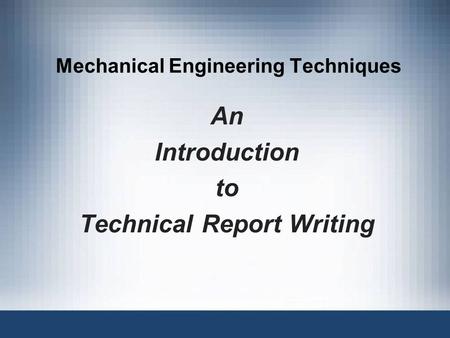 Mechanical Engineering Techniques