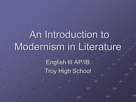 An Introduction to Modernism in Literature