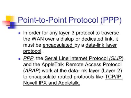 Point-to-Point Protocol (PPP)