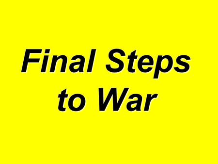 Final Steps to War. As anti- and pro-slavery forces clashed out west, Southerners began to clash with laws passed by Congress Southerners argued that.