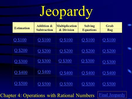 Multiplication & Division