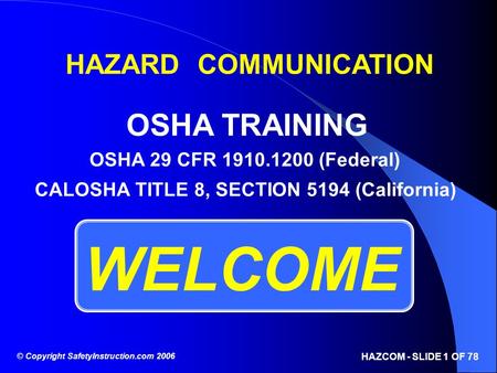 CALOSHA TITLE 8, SECTION 5194 (California)