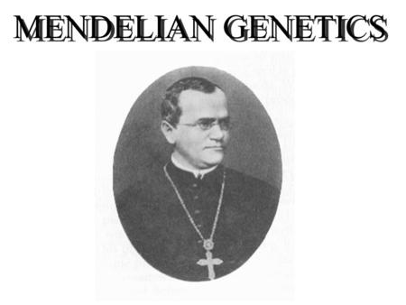 MENDELIAN GENETICS.