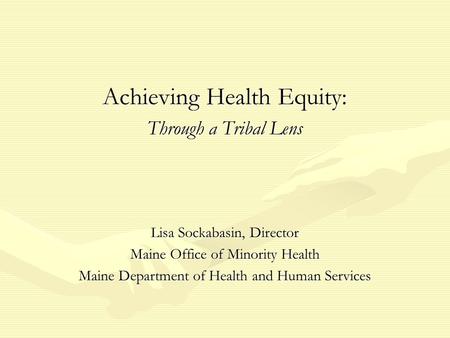 Achieving Health Equity: