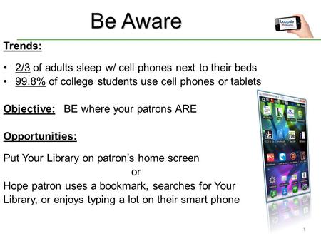 Mobile Trends Affecting Libraries October 22, 2013 Tony Medrano CEO, Boopsie for Libraries.