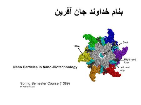 بنام خداوند جان آفرین Nano Particles in Nano-Biotechnology