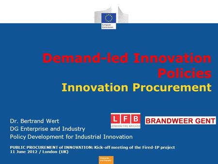 Demand-led Innovation Policies Innovation Procurement