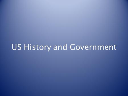 US History and Government