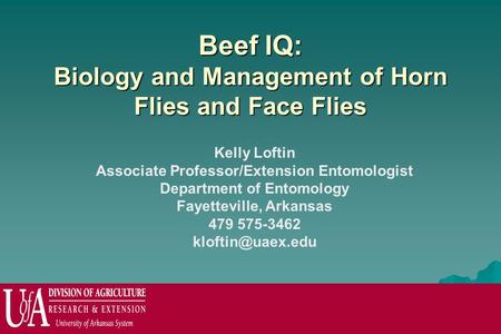 Beef IQ: Biology and Management of Horn Flies and Face Flies