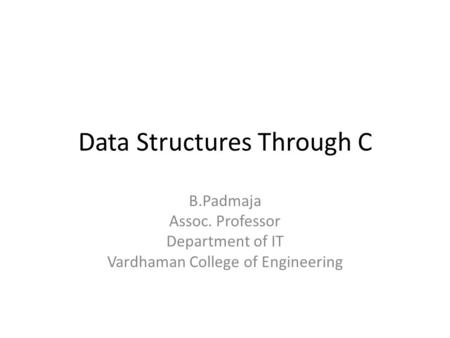 Data Structures Through C