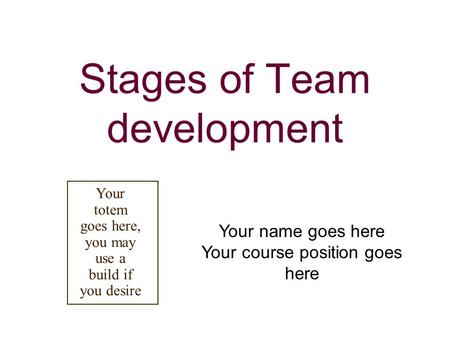 Stages of Team development