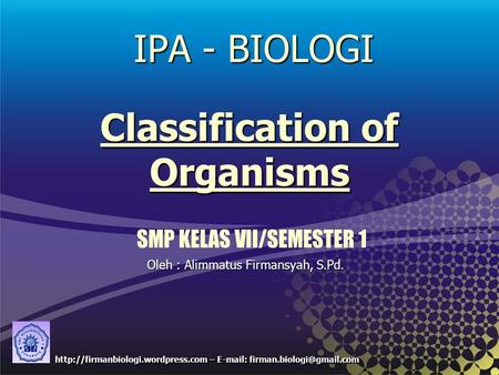 Classification of Organisms