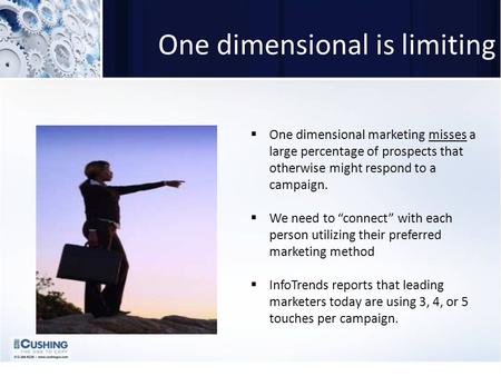 What is cross-media? A Cross-Media campaign is one that connects one medium to another. Example: Adding a personalized URL on a direct mail piece connects.