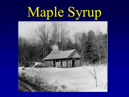 Maple Syrup. I. When A. Late Winter - Early Spring B. 4 - 8 week season, depending on the weather 1. Temperatures need to fluctuate from above and below.