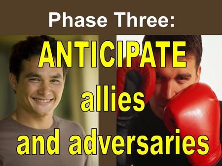 Phase Three:. Human nature always resists changes. He who innovates will have for his enemies those who are well off under the existing order of things.