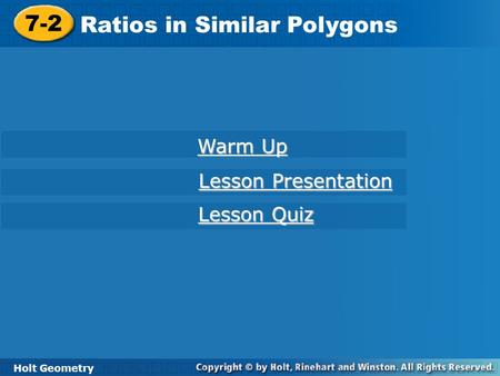 Ratios in Similar Polygons