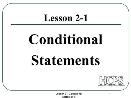 Conditional Statements