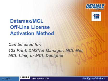 Datamax/MCL Off-Line License Activation Method