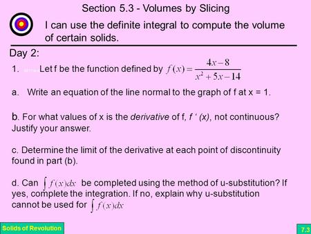 Section Volumes by Slicing