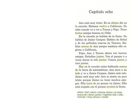 Ultimo = last, vuelve = returns, tantos = so many, acerca de = about, juntos = together, lado = side, trata de = tries, arruino = ruined.