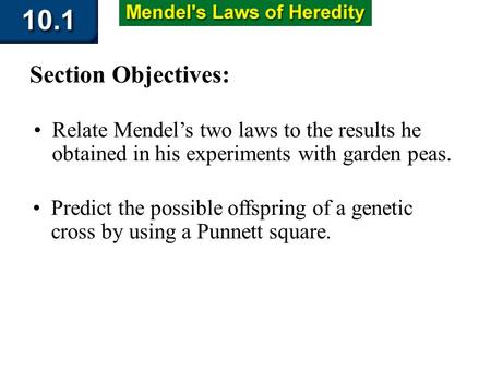 10.1 Section Objectives – page 253